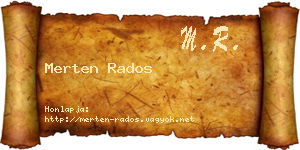 Merten Rados névjegykártya